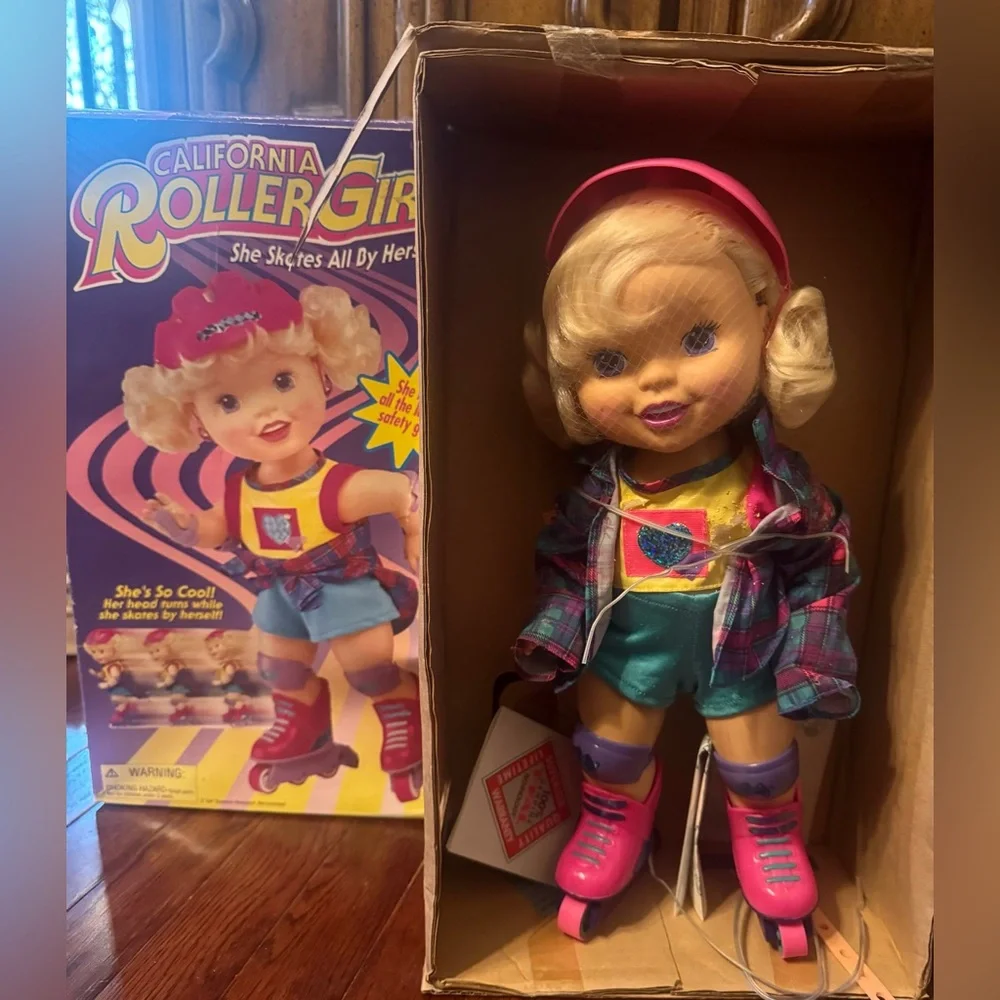 Vintage California Roller Blade Girl Blonde Doll in Box 90s Y2K Skate by Herself